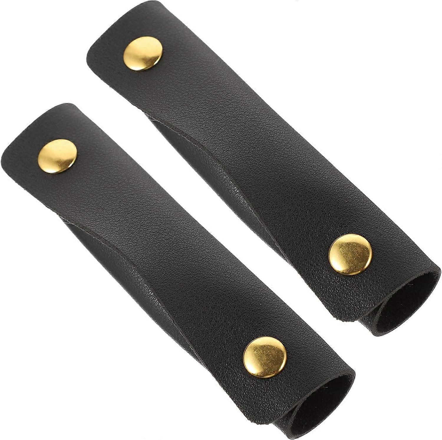 Handbag Handle Holster Wallet Handle Protector Saddle Craft With Making Supplies (Black) (2Pcs)