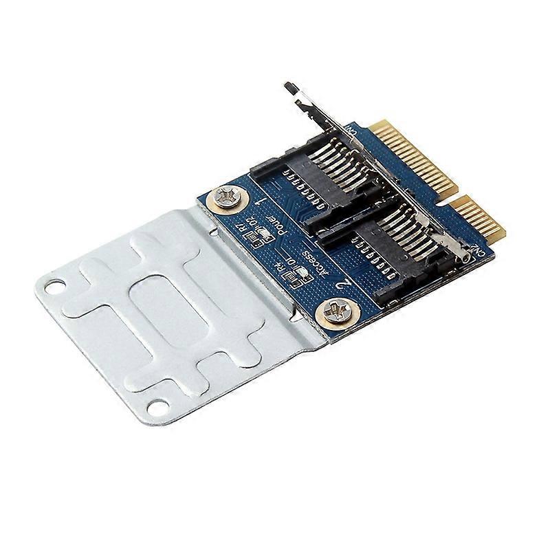 Converter Card High-speed Transmission Stable Output Plug Play Mini PCI-E to Dual TF Card Extension Adapter Card for Laptop JIKAIX