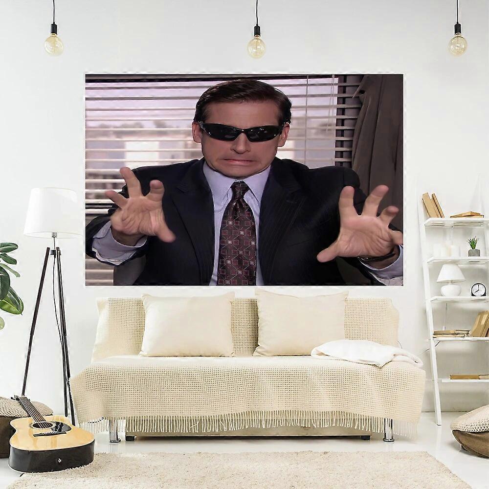 DLELVオフィスマイケルスコットタペストリー面白いミームプリント寝室の装飾壁掛けカーペットパーティー背景布