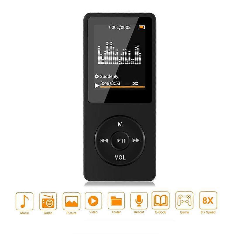Mini Mp3 Player Mp4 E-book Recording Pen Fm Radio Multi-functional Electronic Memory Card Speaker With Charging Line Headphones