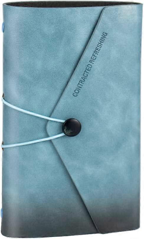 rnal Notebook Binder Cyan Retro Leather Travelers Notebook A7 Refillable 6-Ring Diary Sketchbook Binder with 1pack A7 Li Cyan