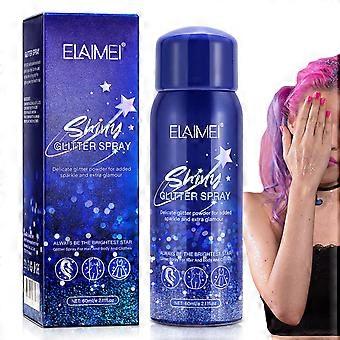 Glitzer Spray Körper Glitter Gesicht Hochglanz Spray 60ml Glitzer Haarspray Ultra feines Puder für Haar Gesicht Nagel Make-up