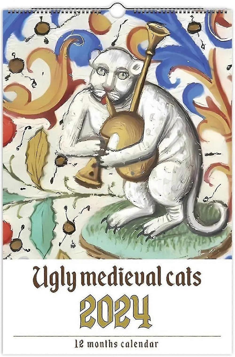 Medieval Cats Paintings Calendar 2024