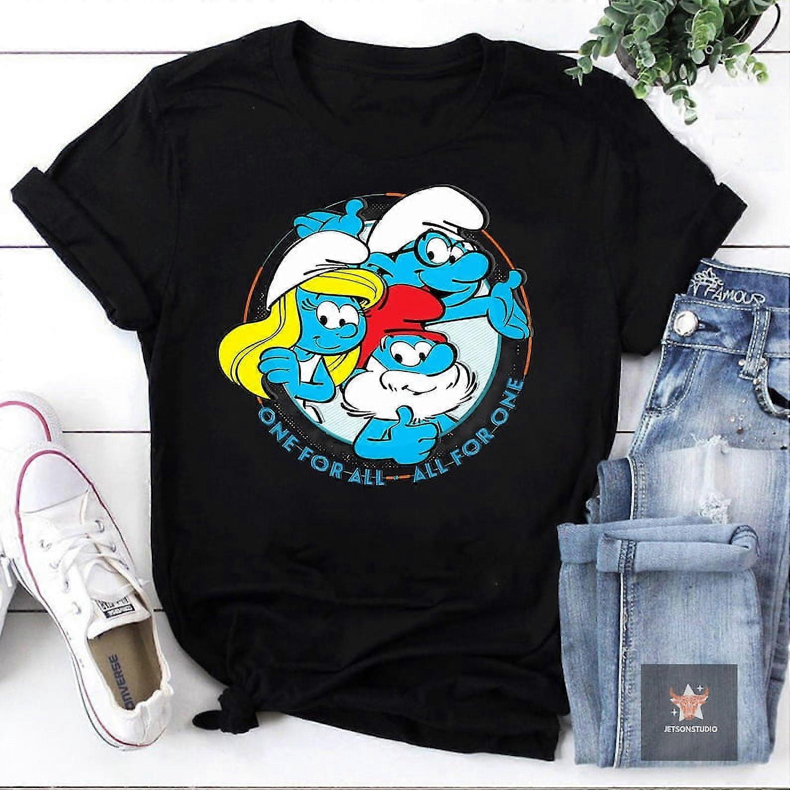 T-shirt Fille C'est Le Nouveau ROMWE X The Smurfs T-shirt Court T-shirt Fille C'est Le Nouveau ROMWE X The Smurfs T-shirt Court