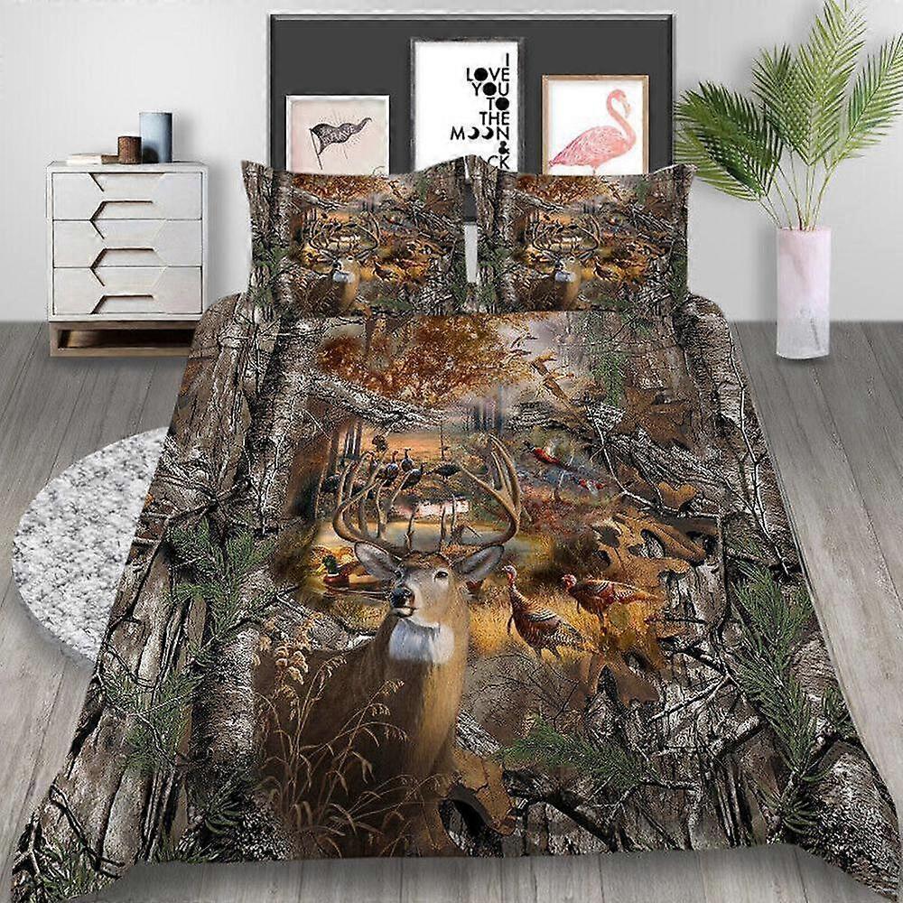 a1067 Lençóis Estilo Halloween Preto Crânio Floresta Colcha Conjunto de Capa de Edredom Fronha MaciaConjunto de Cama de 3 Peças (1 Capa de Edredom + 2 Fronhas) Tm1067