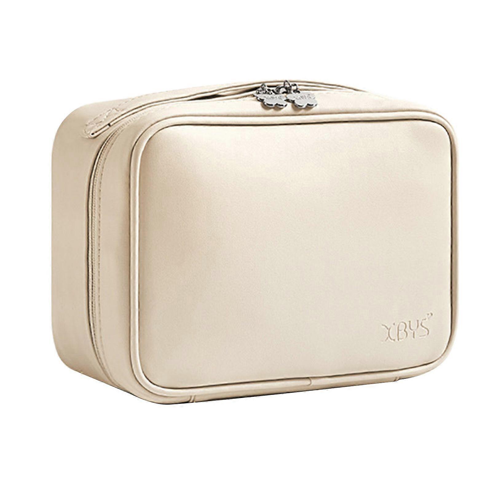 Multi-Compartment Toiletry Cosmetics Bag Zipper Closure Large Capacity Waterproof Makeup Brush Holder Storage Bag with Handle