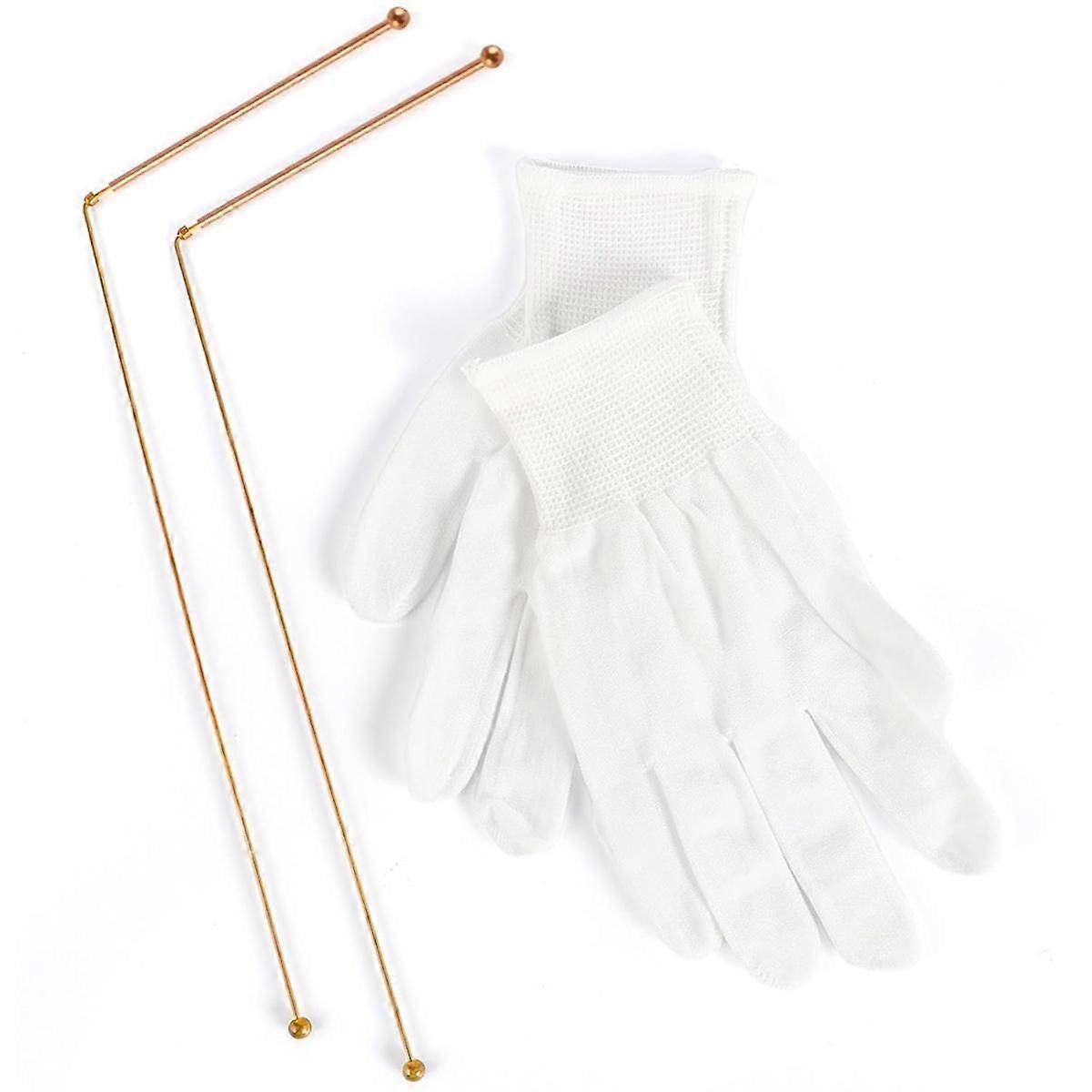 Copper Dowsing Rods 2PCS Divining Rods+Dowsing Pendulum + Divination Mat- for Divining Water,Treasu