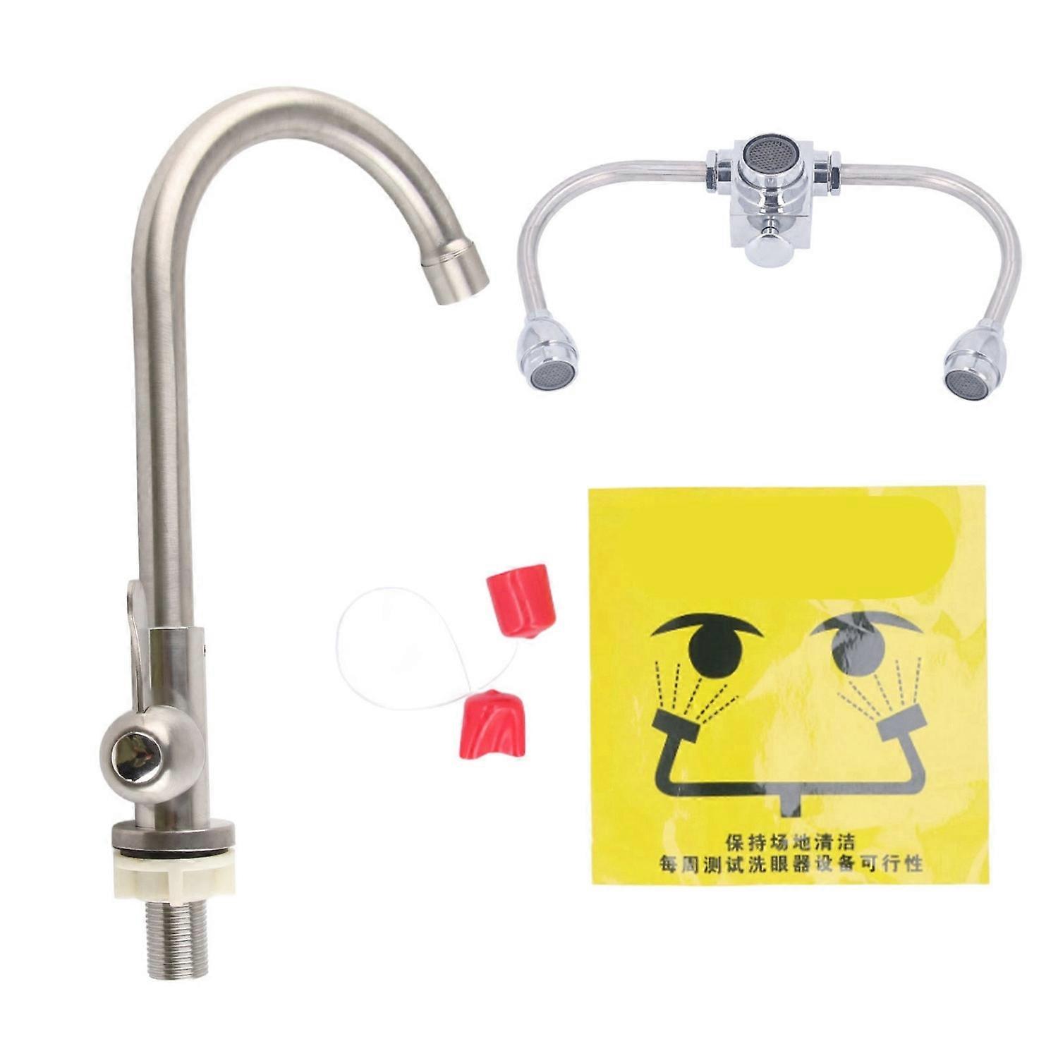 Faucet Mounted Eyewash Station Dual Use Emergency Eye Flush Kit with Filter for Laboratory Industry
