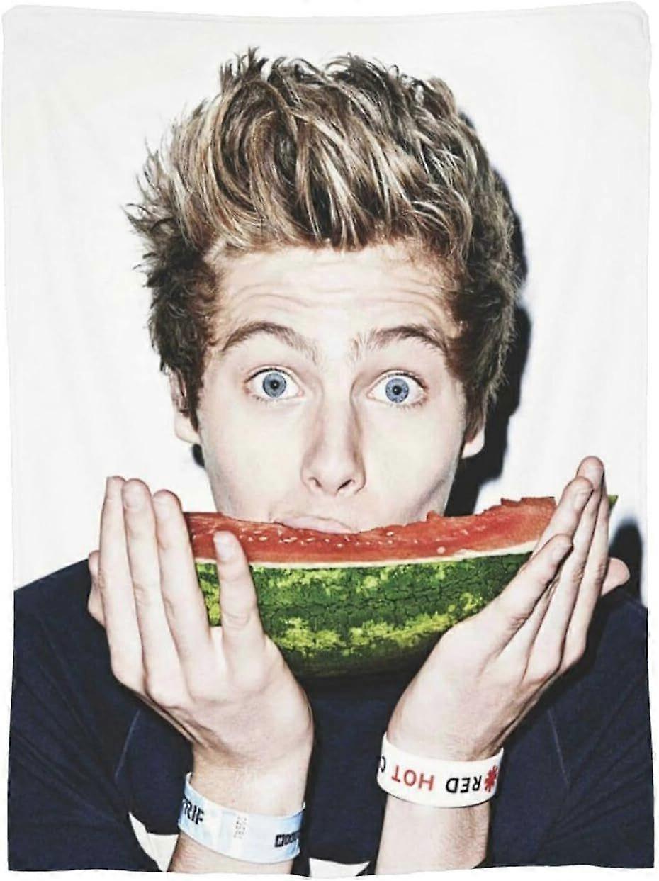 Luke Music Hemmings Fluffy Blanket, Soft Warm Blankets, Fuzzy Plush, Bedroom, Living Room MA-414