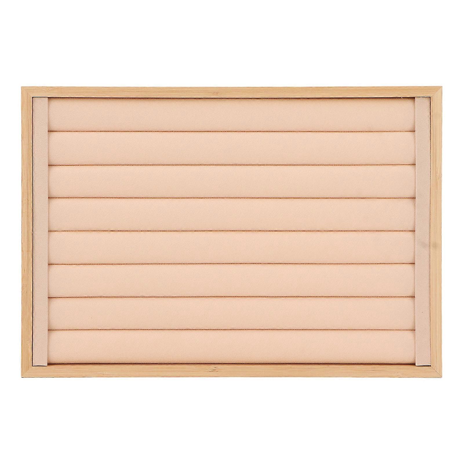 Rings Tray 7 Rows Stackable Protective Scratch Proof Lining Drawer Insert Earrings Storage Display Case Beige