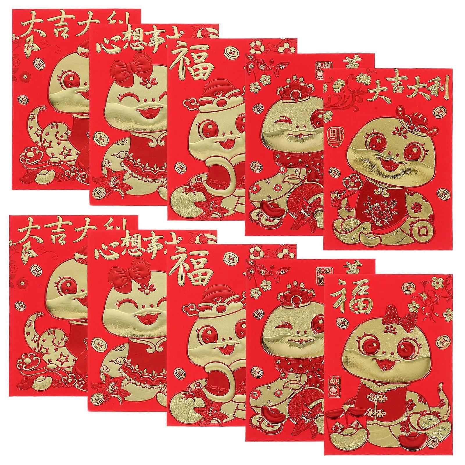60pcs Year of the Snake Red Envelopes, 2025 Hong Bao Packets Snake Red Envelopes for Chinese New Year Spring Festival Lucky Money Party Favors