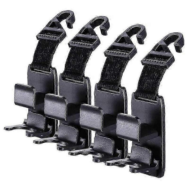 Magic Headrest Hooks For Car, Purse Hanger Headrest Hook Holder  Black, 4pack
