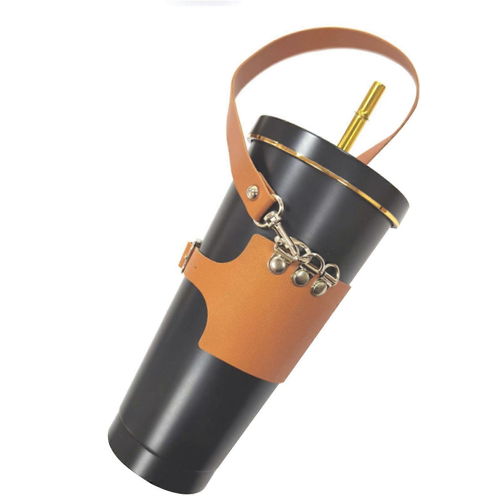 Manchon de tasse en PU réglable à la mode Protecteur de tasse en PU durable Accessoire de boisson parfait Manchon de tasse en PU à la mode pour jaune de lait
