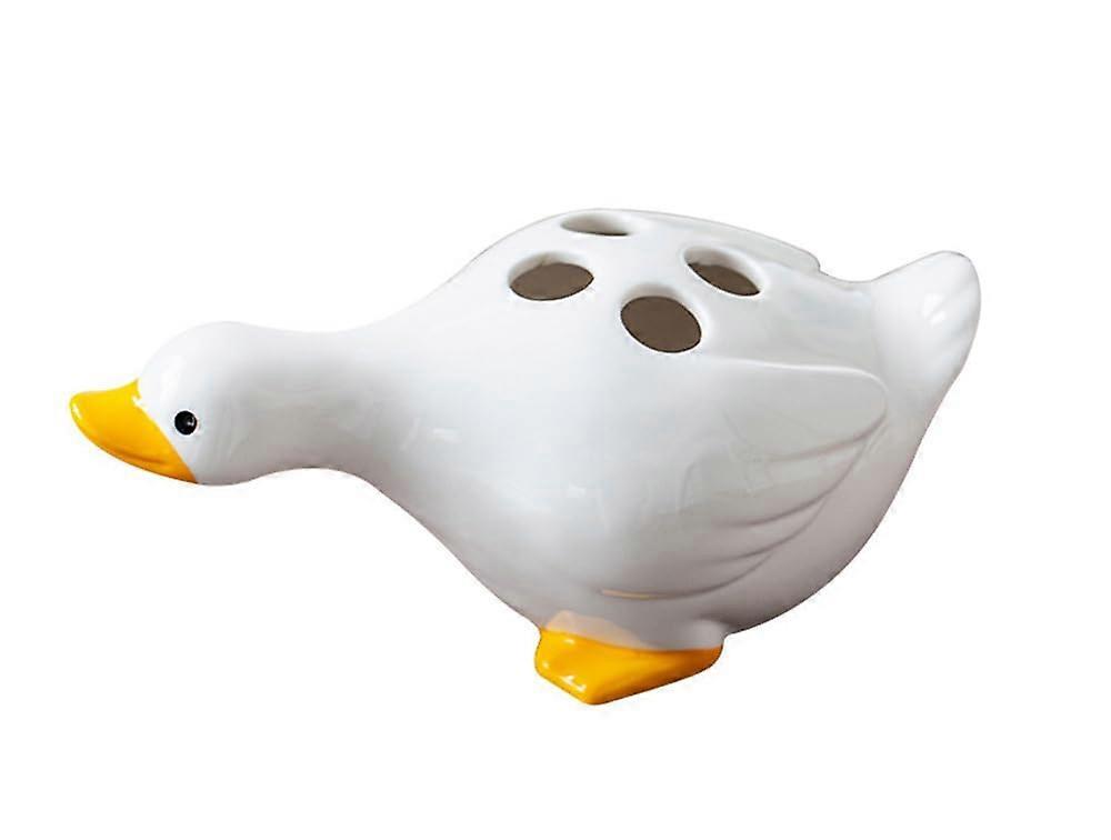 Duck Toothbrush Holders for Stylish Bathroom Decor in Ceramic, Cute Duck Design, Compact Size, Easy to Clean