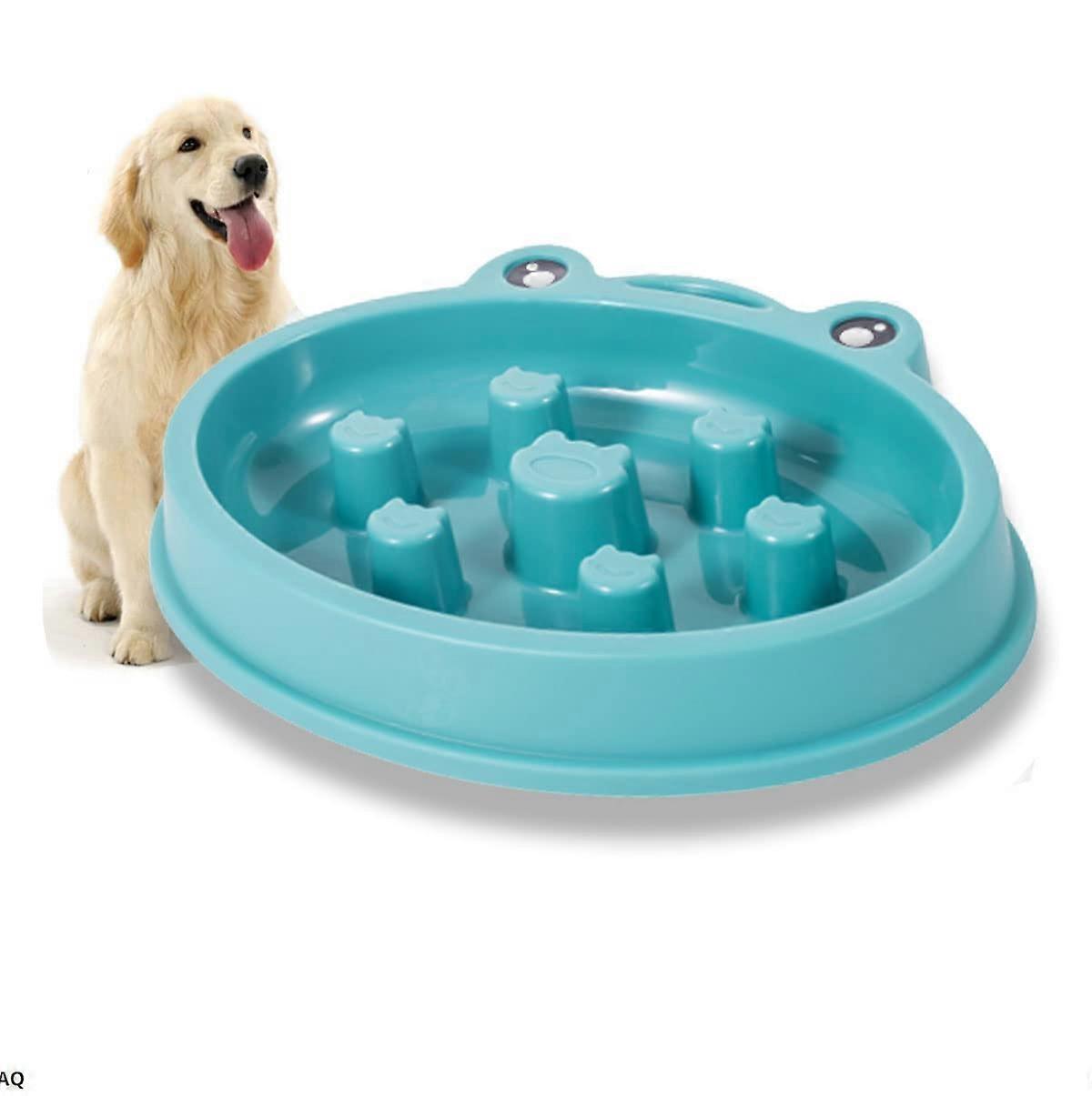 Slow Feeder Dog Bowl 2 Cup Capacity Anti-Gulping Interactive Design for Healthy Eating and Bloat Prevention