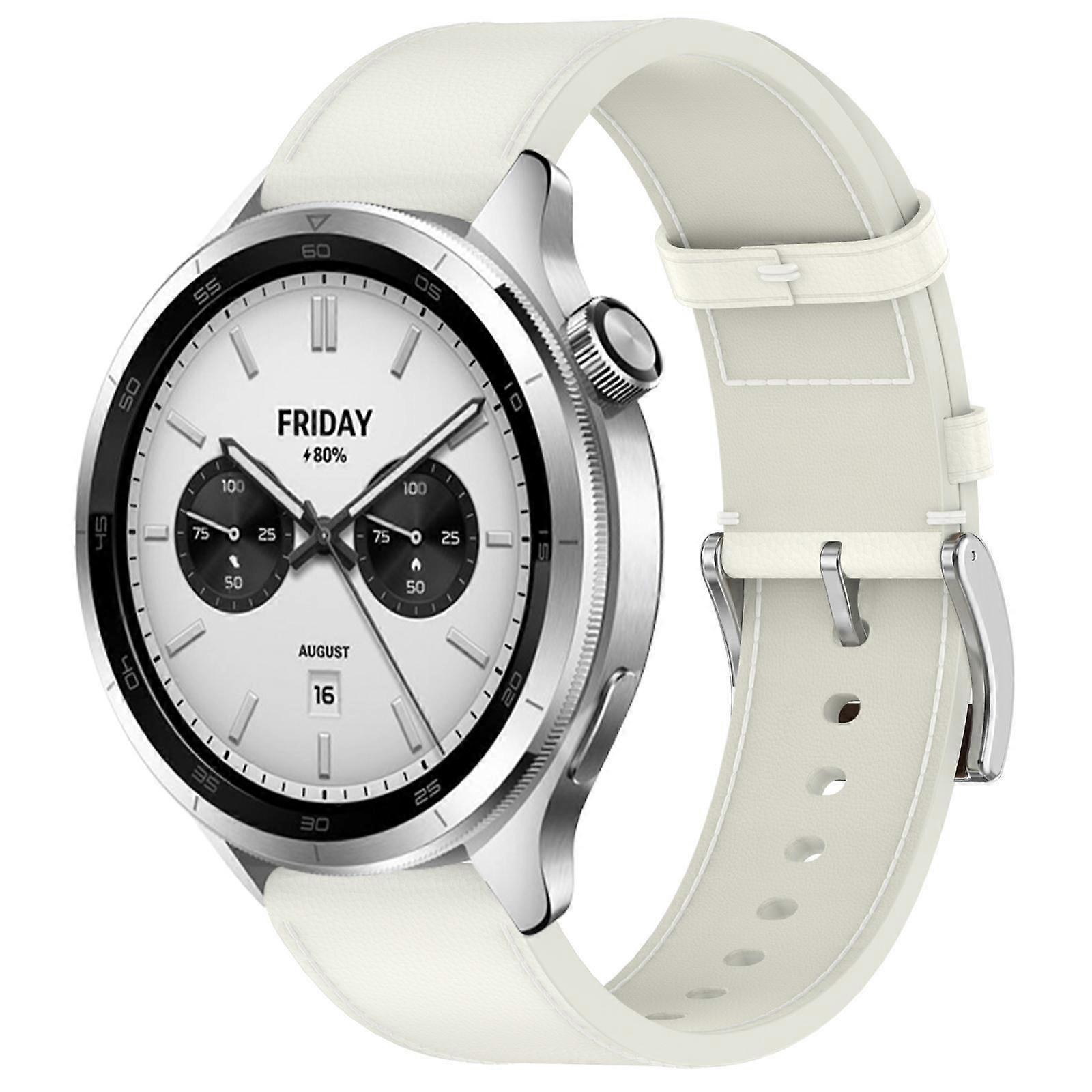 Press Button 22mm Leather Watch Band