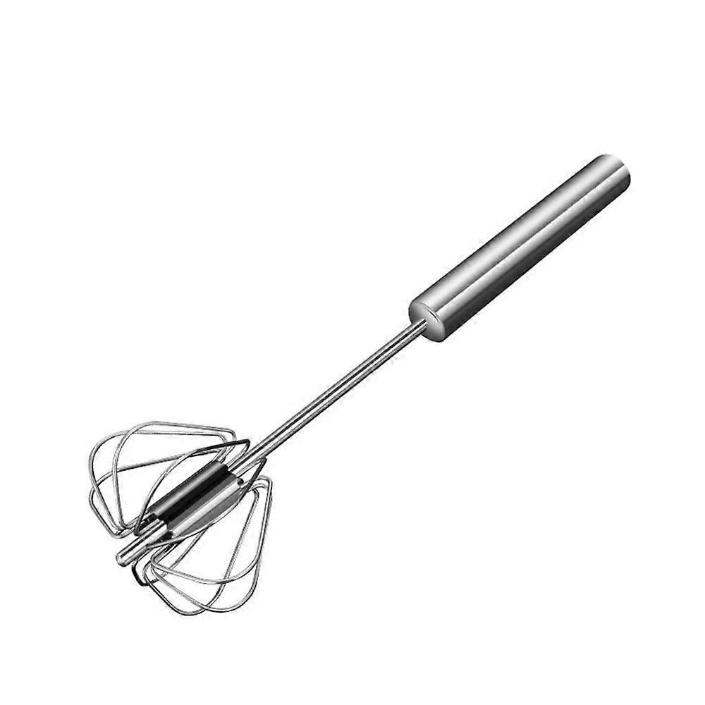 Semi-Automatic Stainless Steel Whisk Blender, Hand Push Egg Whisk Frother for Beating, Blending & Stirring