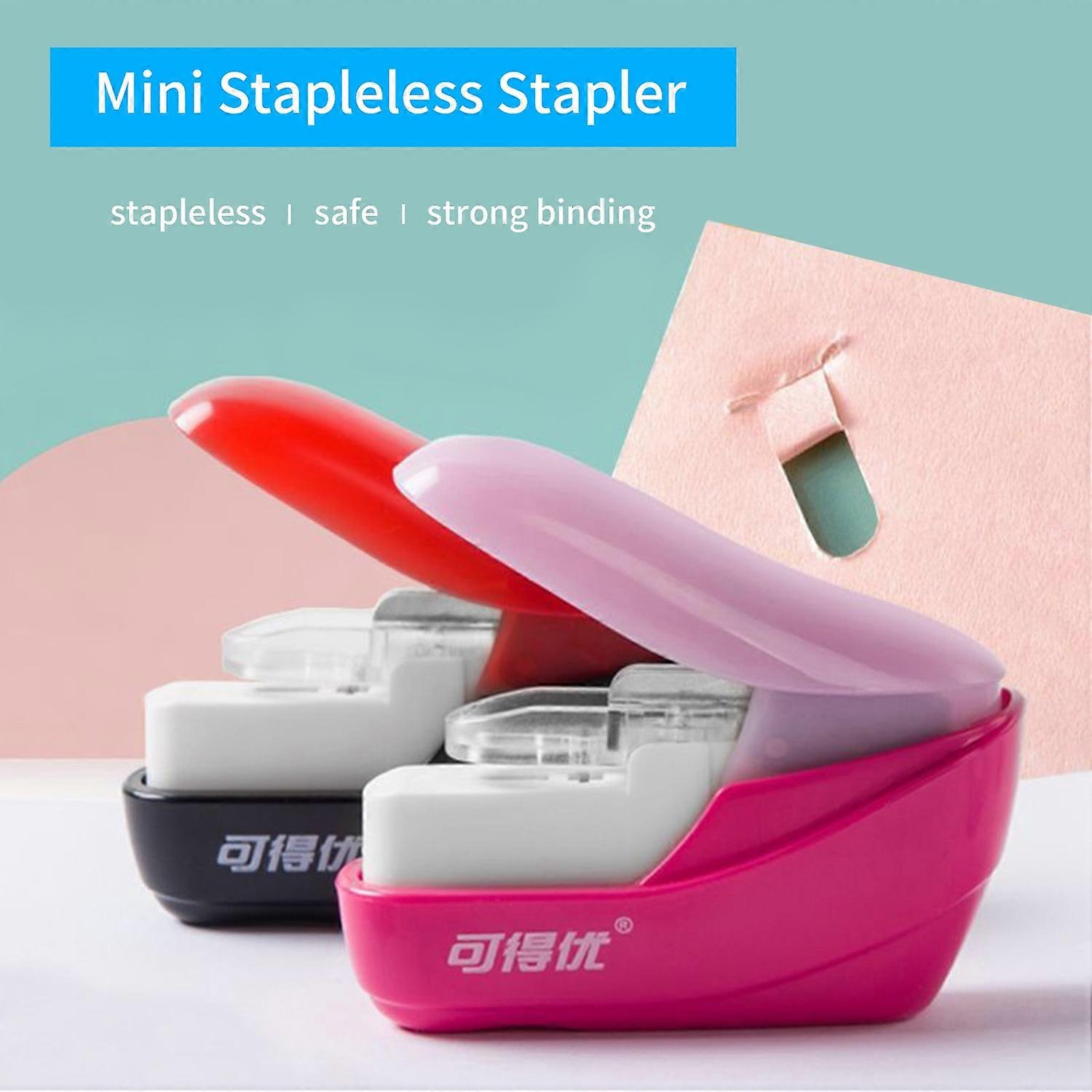 KW-triO Hand-held Mini Safe Stapler No Staples Stapleless 4 Sheets Capacity for Paper Binding Shop S