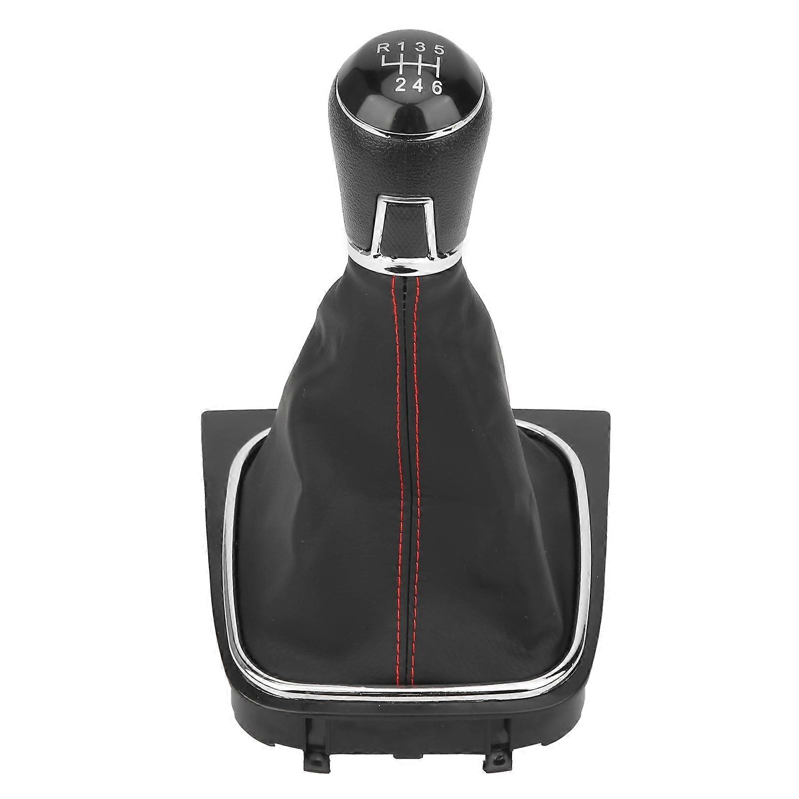 PU Leather Gear Shift Knob with Dustproof Cover Boot 6 vitesses