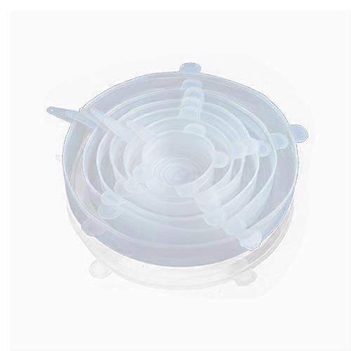 Weiße Farbe Silikondeckel für Futternäpfe, 6 Stück, dehnbar, mikrowellengeeignet, p