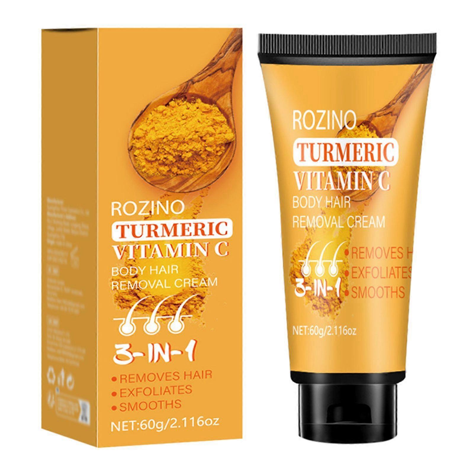 Turmeric Vitamins C Hair Removal Cream Effective Body Depilatory Cream for Arm Bikini Legs Underarms