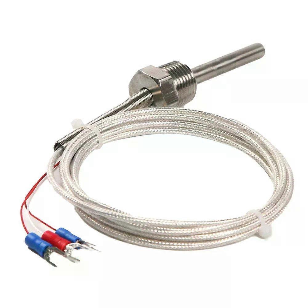 RTD Pt100 Temperature Sensor Stainless Steel Probe 3 Wires 3Meters Cable -50~200 8mm Probe Part Diameter