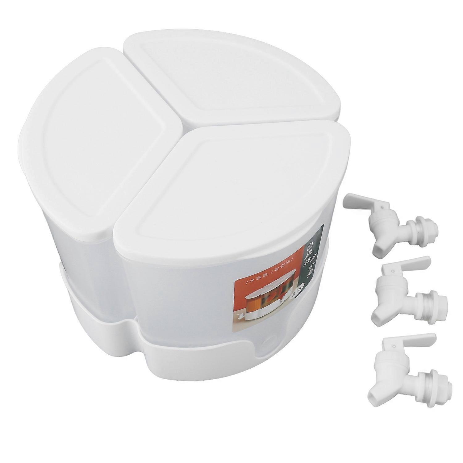 Beverage Dispenser 5.2L 360 Degree Rotatable Removable 3 Grids Cold Kettle Plastic Drink Dispenser w