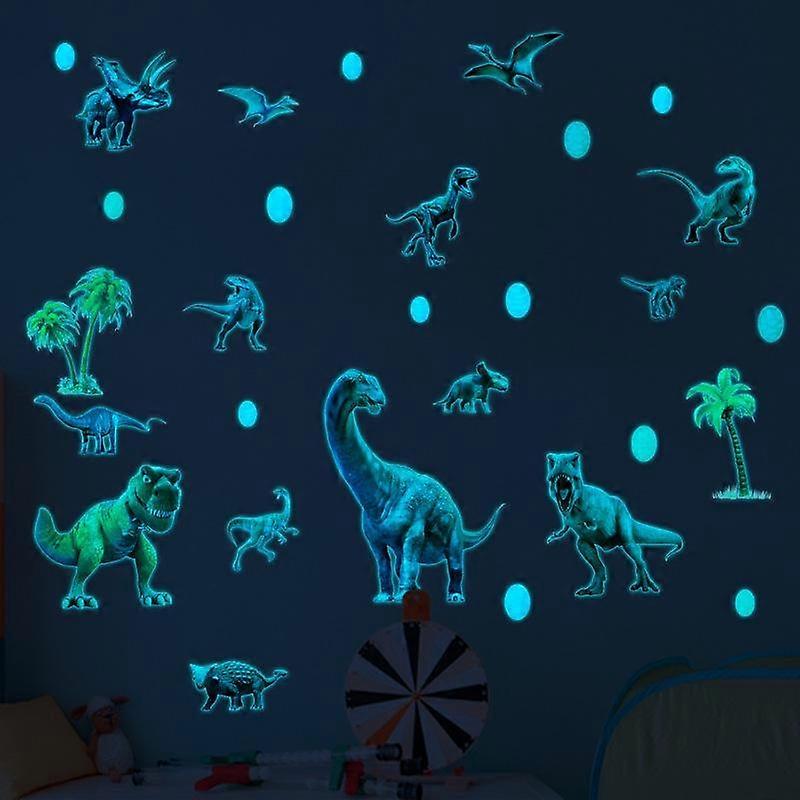 Jurassic Era Children's Room Dinosaur Luminous Stickers Cartoon Luminous Wall Stickers