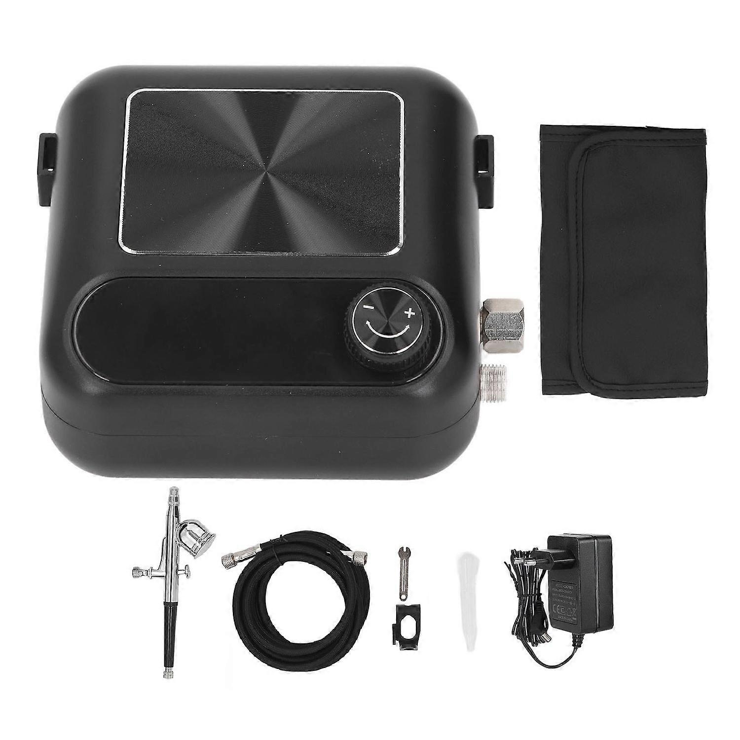 Mini Airbrush Kit Multifunctional Knob Stepless Control Quiet Compressor Airbrush Gun Set EU Plug