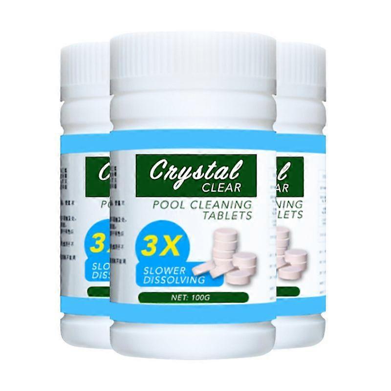 3 Bottle Swimming Pool Cleaning Tablets,100 Chlorine Tablets Use As Bactericide, Algaecide,and Disinfectant in Swimming Pools and Spas