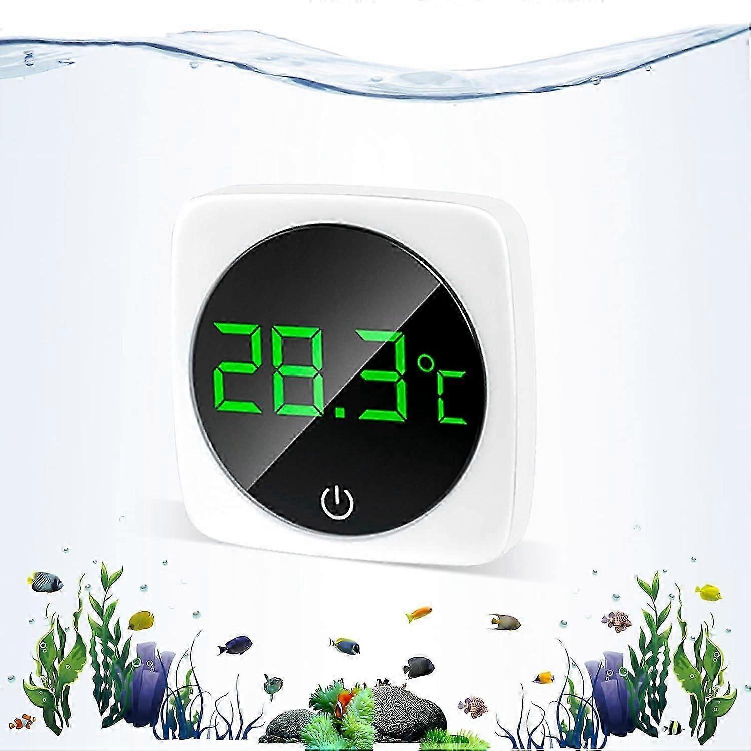 LED Aquarium Thermometer, Touch Screen, Accurate Temperature Sensor for Fish Tank, Water Thermometer, Energy Saving and Thermometer