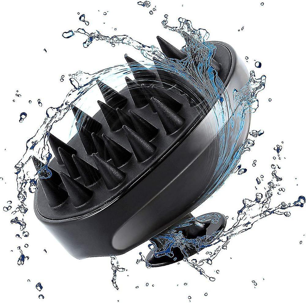 Scalp Massager Shampoo Brush, Silicone Non-Flaky Scalp Comb, Suitable for Wet or Dry Hair (Black)