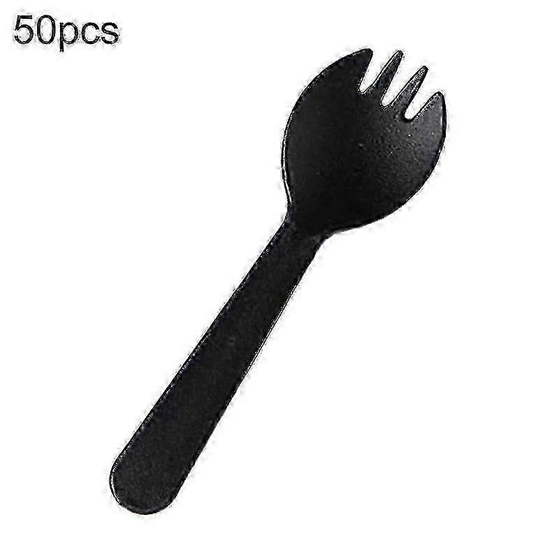 50pcs μίας χρήσης πλαστικά γλυκά πιρούνια φρούτων κουτάλια κόμμα επιδόρπιο σέσουλα μαχαιροπίρουνα - Ri