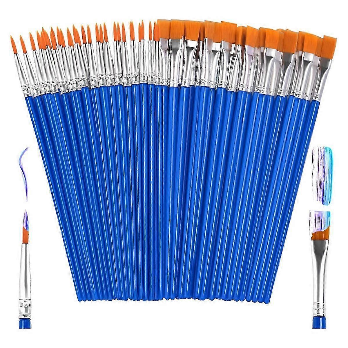 50Pcs Paint Brushes Bulk Small,Paint Brushes for Kids Fine Paint Brushes Set Detail Paint Brushes for Model Canvas Face JN