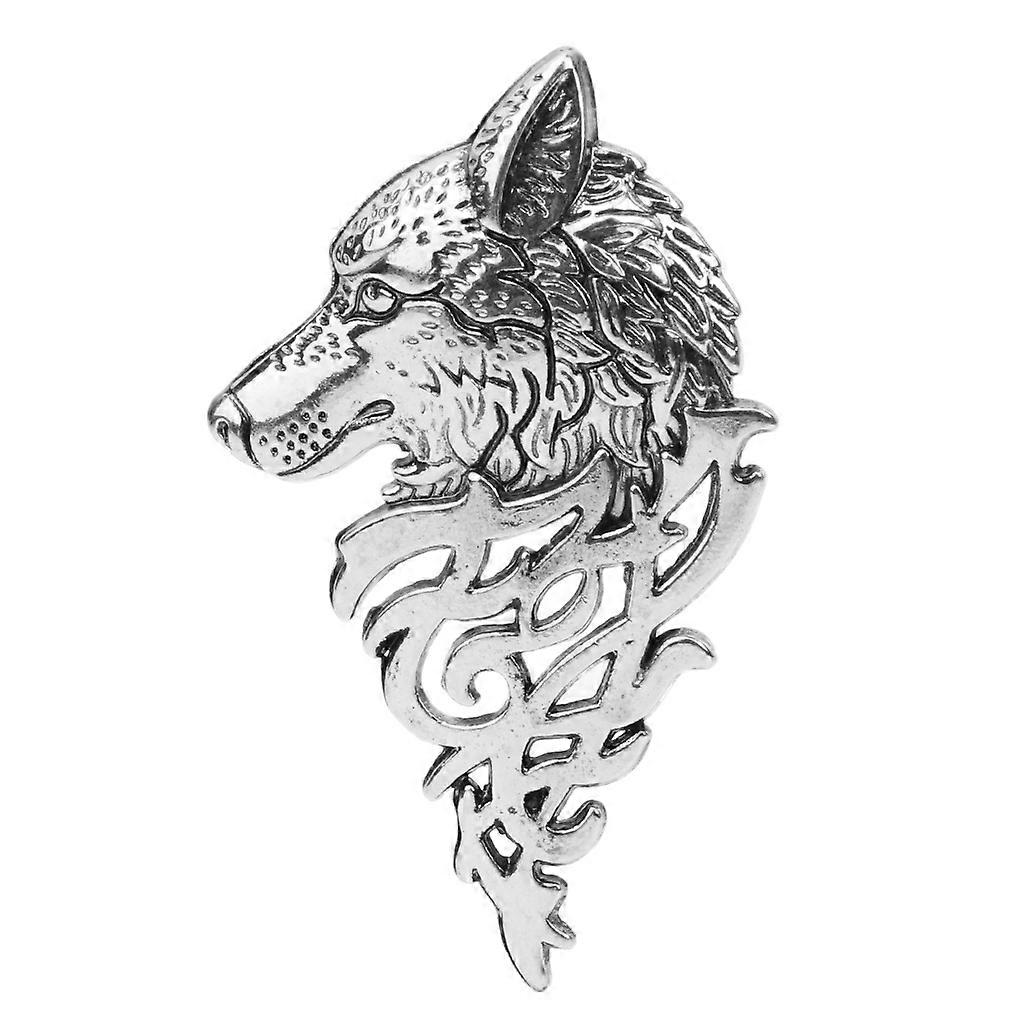 Retro Europe Wolf for Head Badge Καρφίτσα Καρφίτσα πέτου Άνδρες Γυναικεία Πουκάμισο Κοστούμι Αξεσουάρ Αρχαίο ασήμι