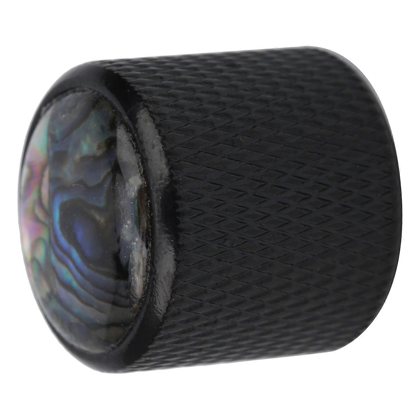 4 Pcs Metal Electric Bass Knobs 20mm Dome Black Shell Inlaid