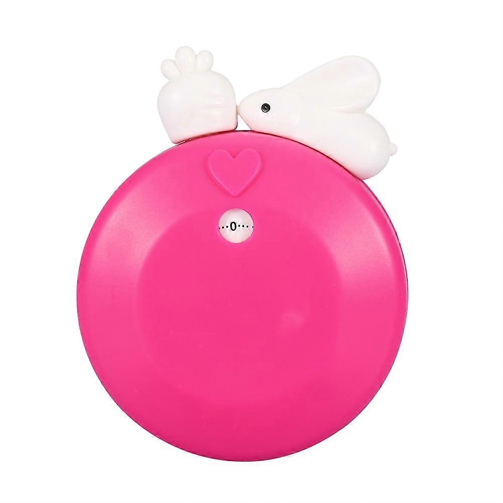 Mechanical Cooking Timer Cartoon Rabbit Manual Counters Kitchen Alarm Timing Tool(Rose Red)