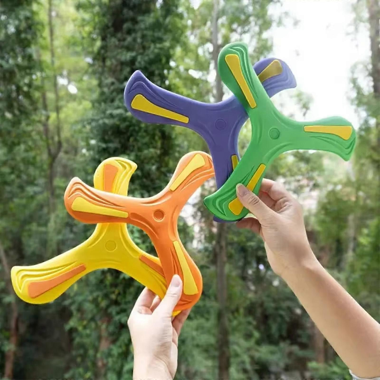 Set De 2 Boomerangs 3 Ailes Fluorescents – Mousse EVA Souple – Débutants Et Enfants Dès 6 Ans – Jeu Extérieur Plage Camping