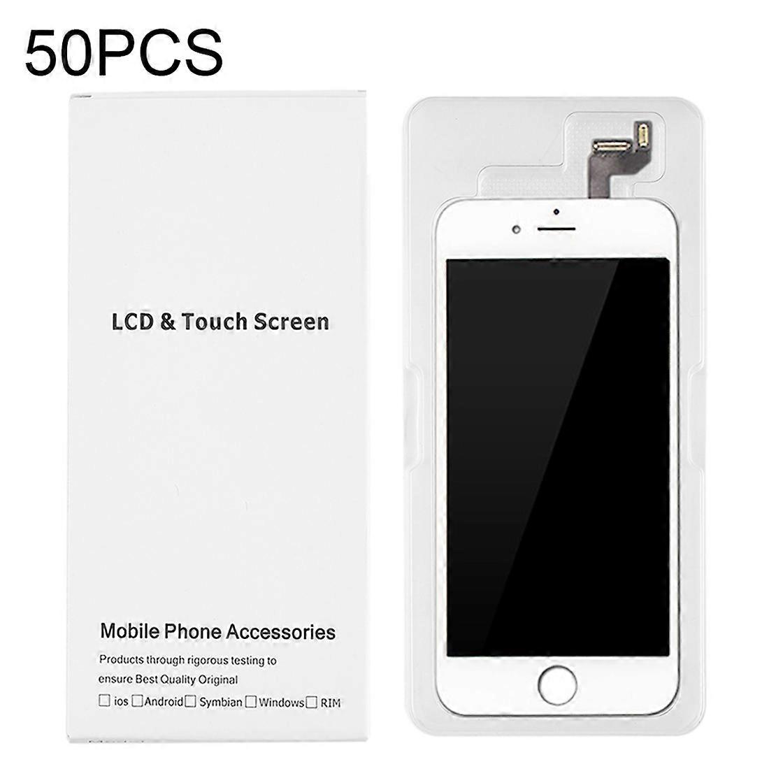 50 قطعة من الورق المقوى التعبئة والتغليف صندوق أبيض لشاشة iPhone 6s و 6 LCD