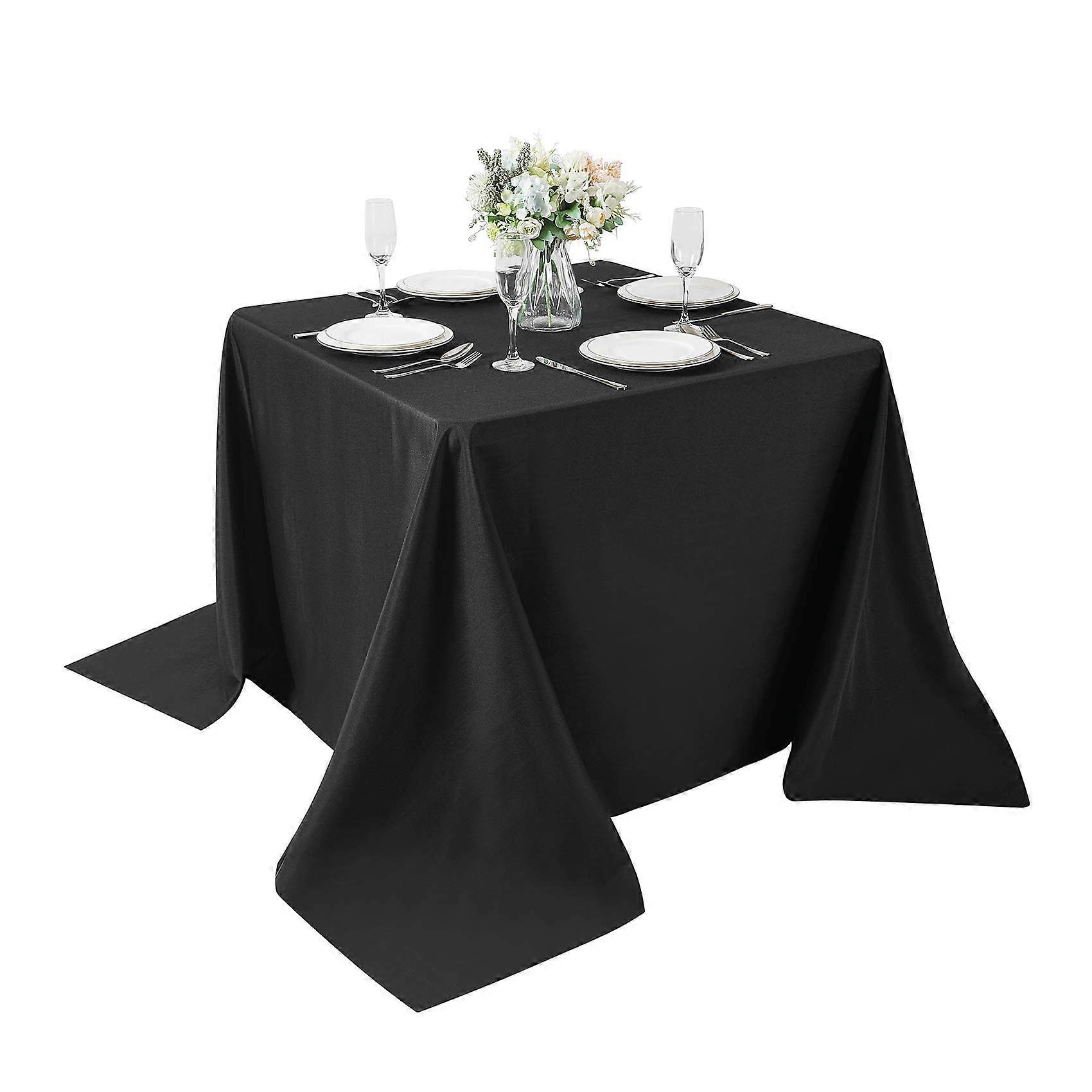 1 PC Black Tablecloth for Wedding Party 90x90 Inch