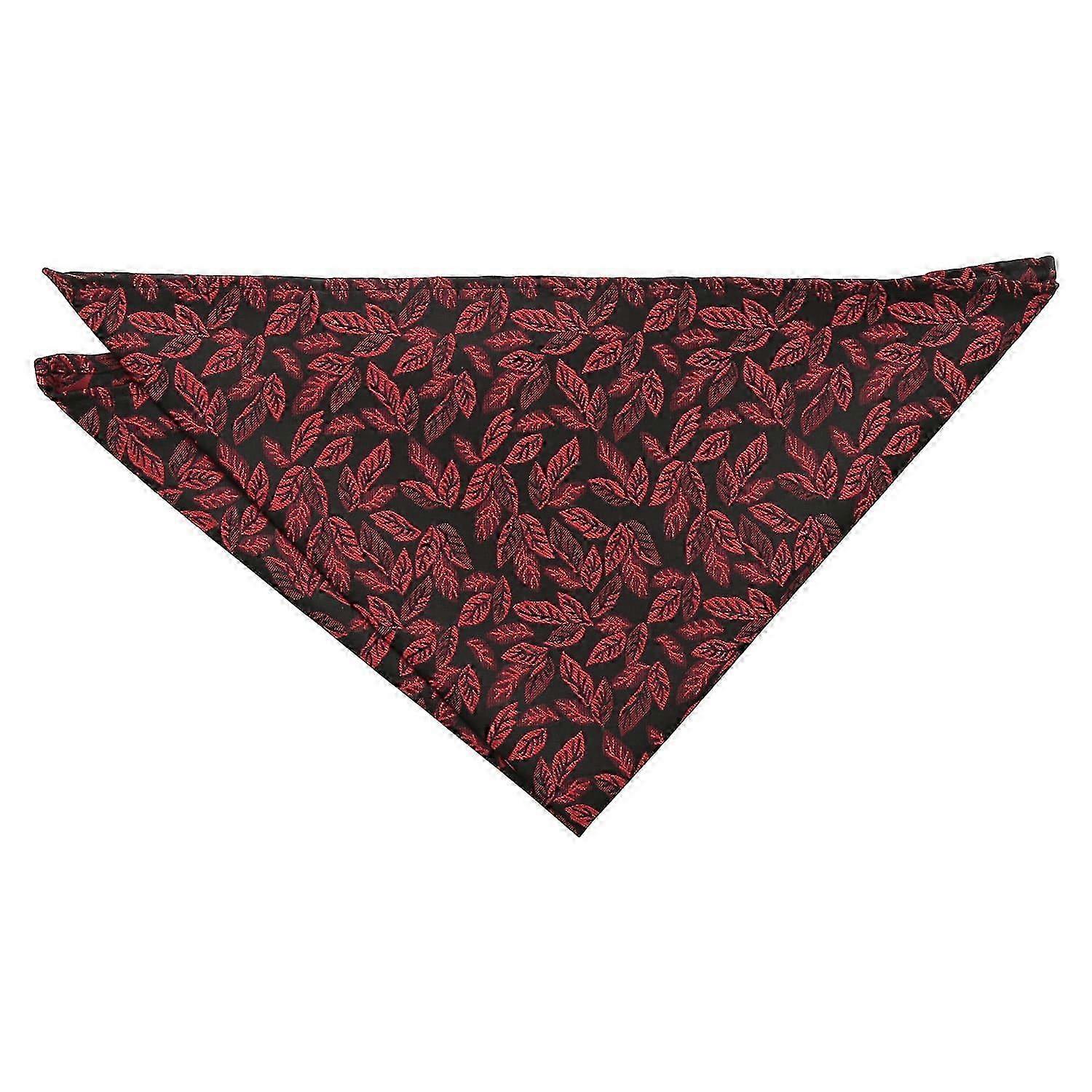 JiaWei Black And Red Willow Pocket Square E6x