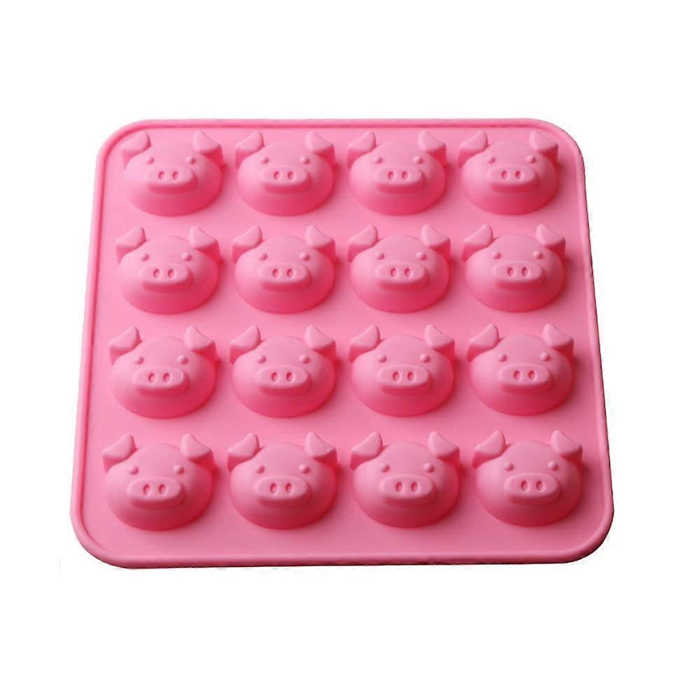 Chocolate Sugar Ice Cube Pig Mold Silicone DIY Ice Tray 16 Cavities for Baking and Party Favors