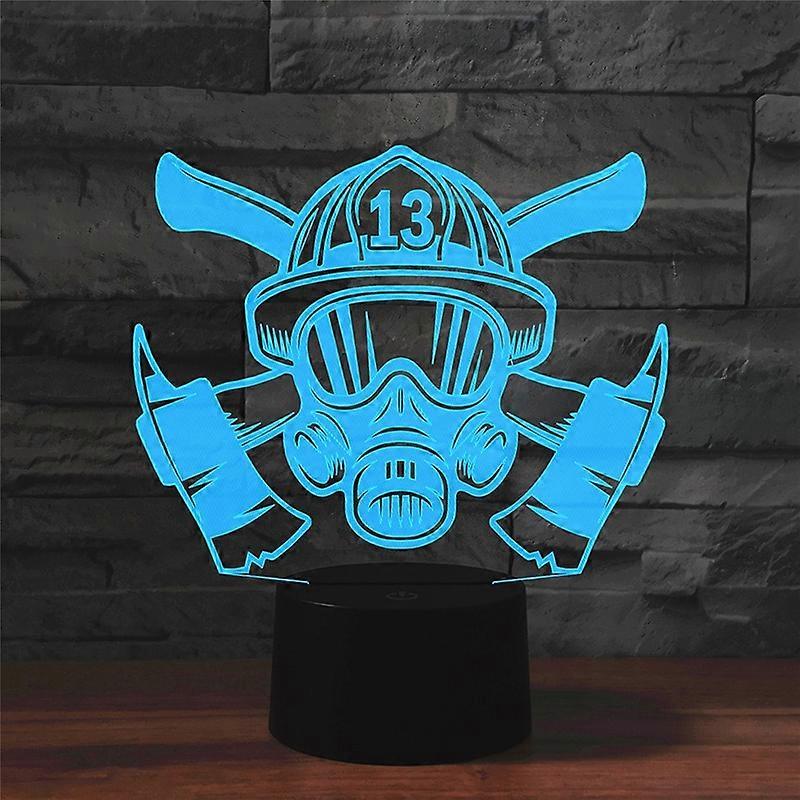 Fire Fighting Shape 3D Colorful LED Vision Light Table Lamp, Charging Touch Version
