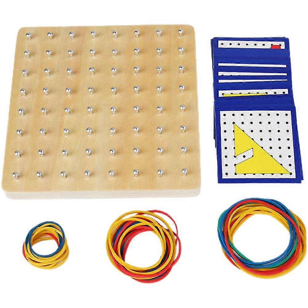 1 juego de madera Geoboard Geometry Geoboard Puzzle Board Geometric Mathematical Education Toy
