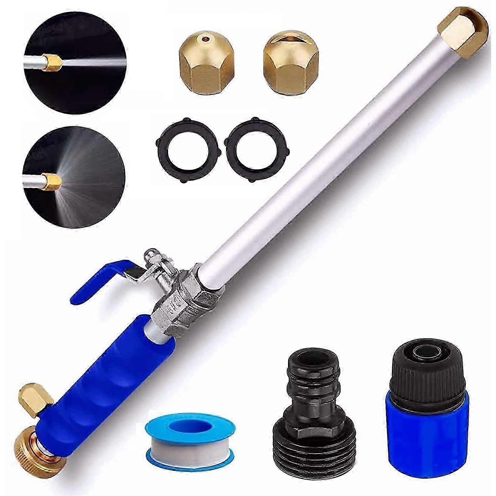 Jet Nozzle Power Washer for Garden Hose Hydro, 2-in-1 High Pressure Washer Tools with 2 Nozzles and Hose Quick Connectors