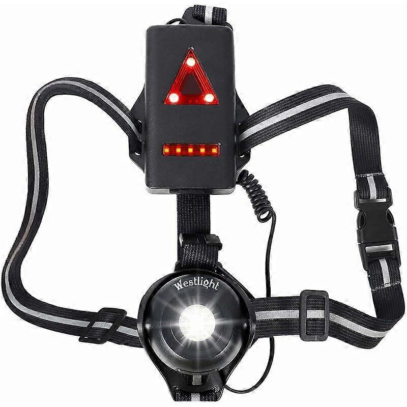 USB Rechargeable LED Running Light - Waterproof - 500 Lumens - Adjustable Lighting Angle - Perfect Light for Jogging, Fishing, Camping, for Kids and M