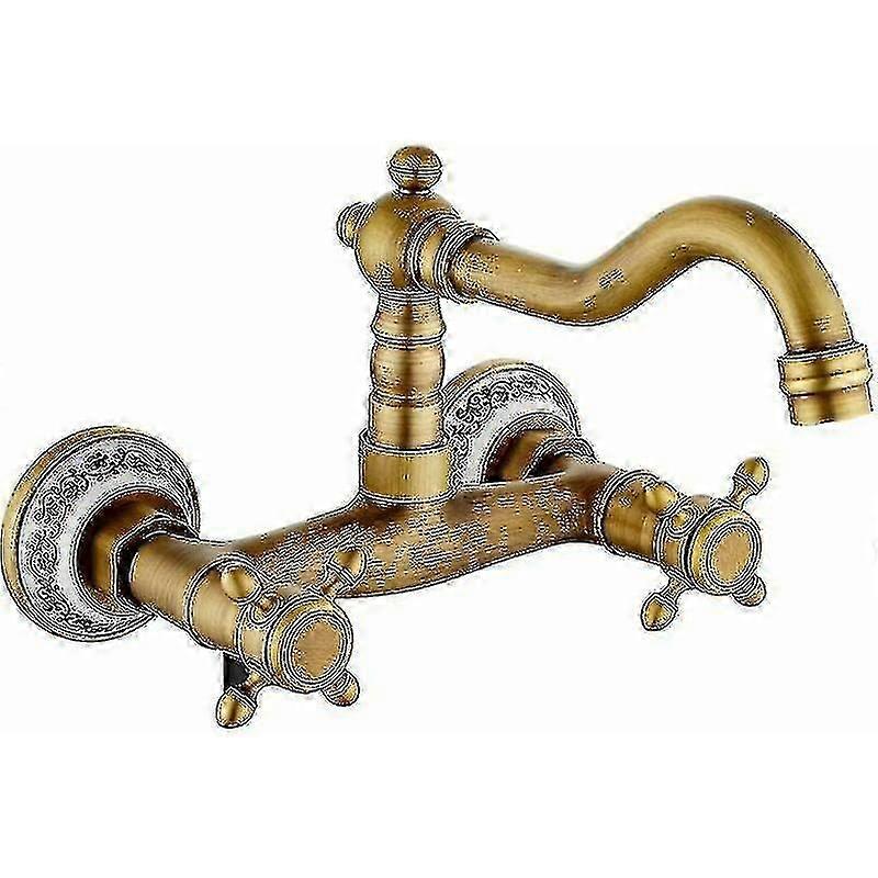 Grifo de cocina retro montado en la pared Instalación de un solo orificio Acabado negro mate