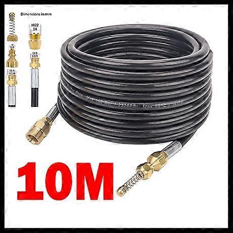 High Pressure Washer Hose Pipe Cord Sewer Drain Water Cleaning Hose Sewer Jetter Pipe Kit M22-Male Thread Connector For Kranzle