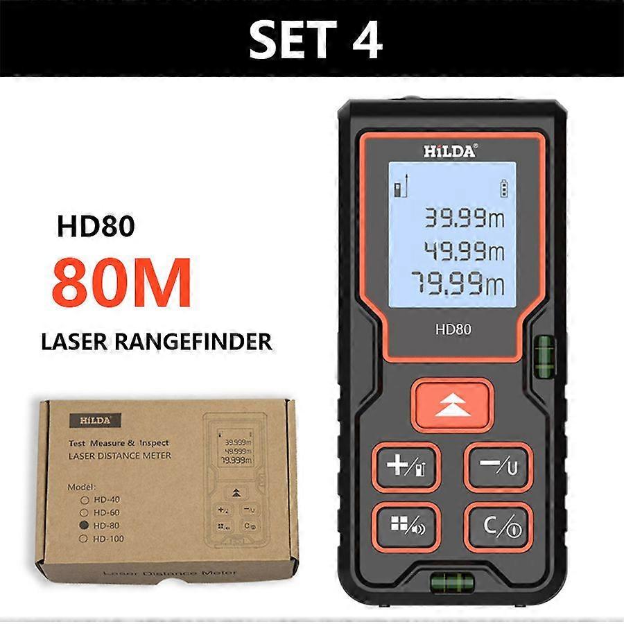 HILDA Laser Rangefinder Distance Meter 40M 60M 80M 100M Rangefinder Laser Tape Range Finder Building  