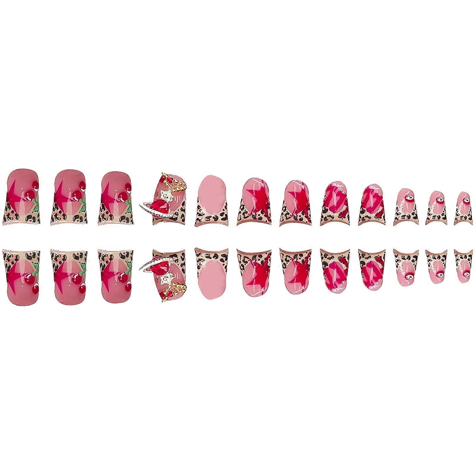 Pink Duck Press on Nägel mit Strass mit Not Easy Break oder Split Design